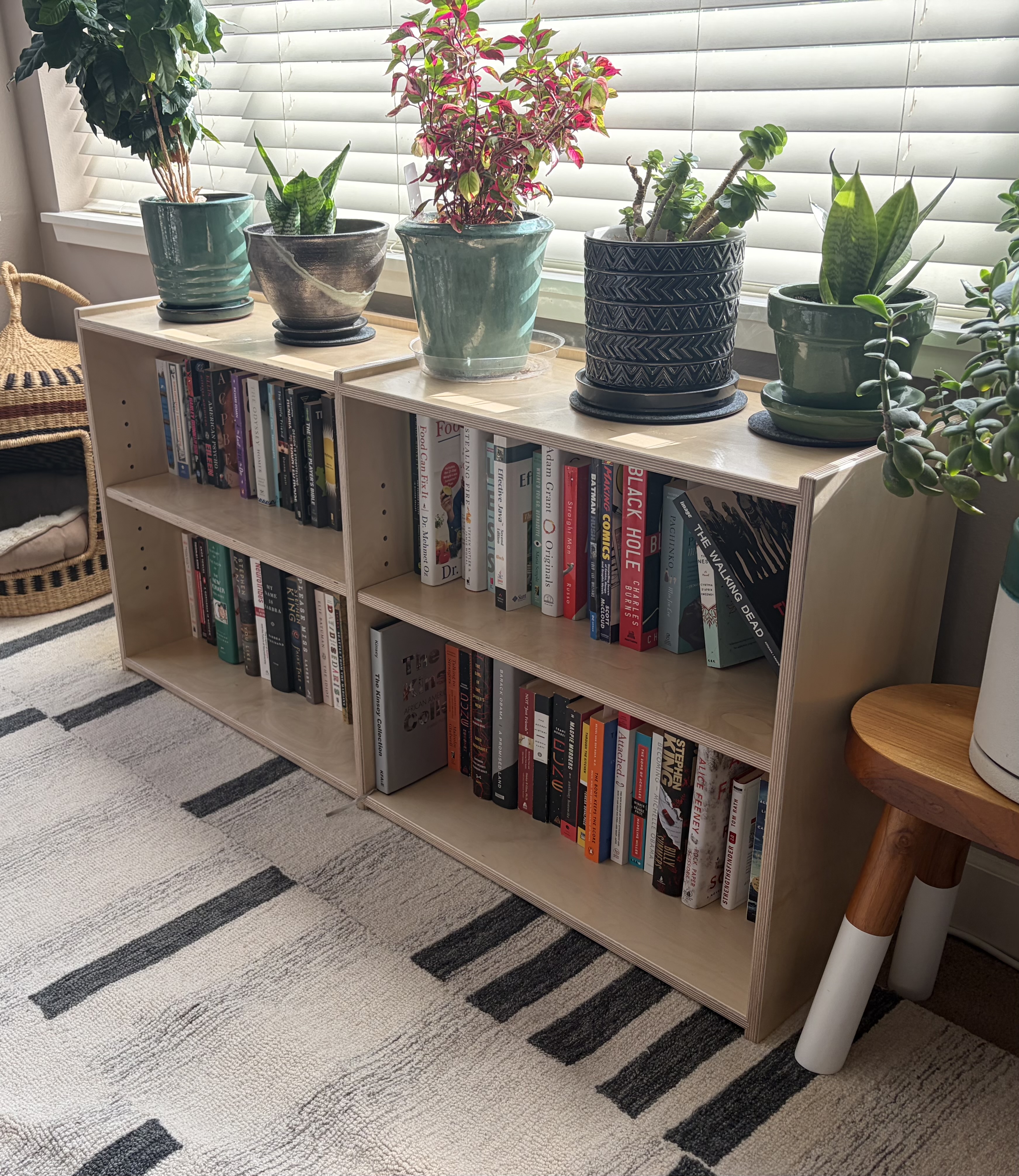 Custom family room furniture and shelving, built to fit your space.
