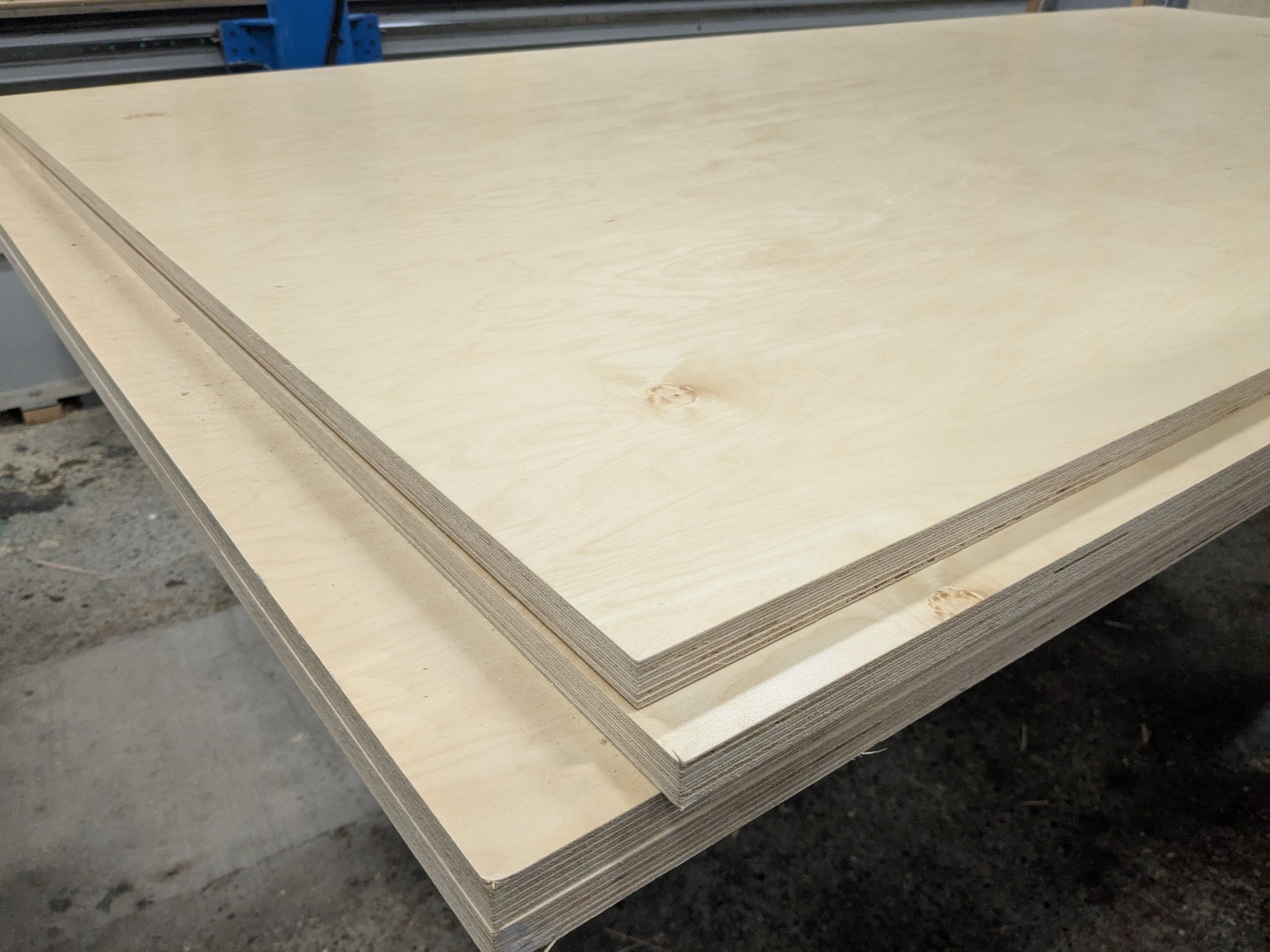 Stack of Baltic birch plywood panels
