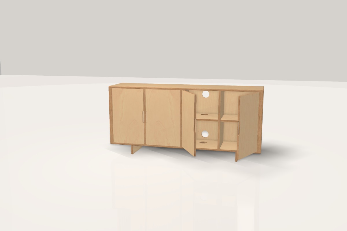 3D preview of "Merry" media console.