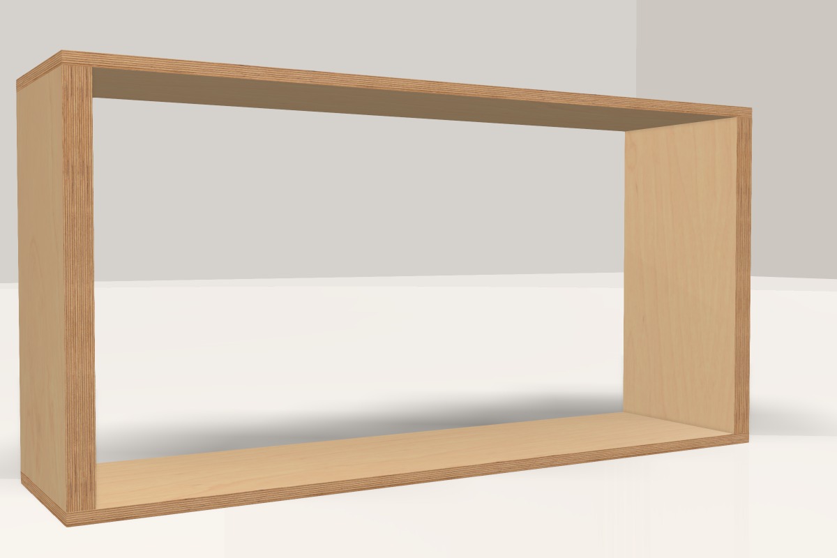 3D preview of DIY "Laurie" shelves.